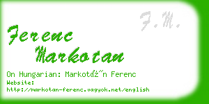 ferenc markotan business card